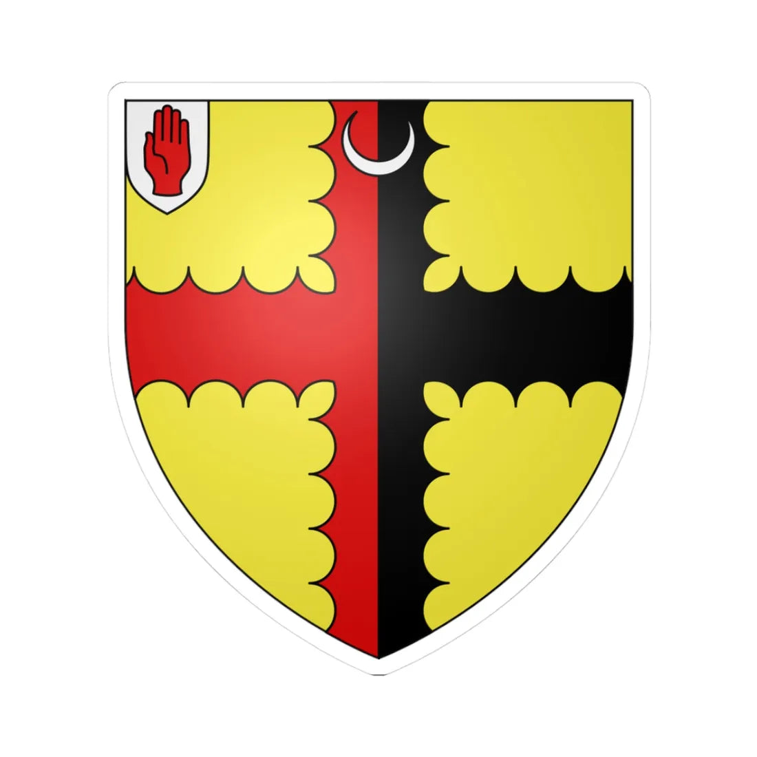 Arms of Brooke (England) (Coat of Arms) STICKER Vinyl Kiss-Cut Decal 3 Inch White - The Sticker Space