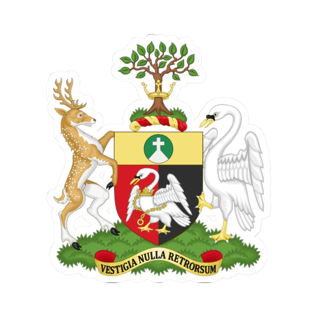 Arms of Buckinghamshire County Council (England) (Coat of Arms) STICKER Vinyl Kiss-Cut Decal 2 Inch White - The Sticker Space