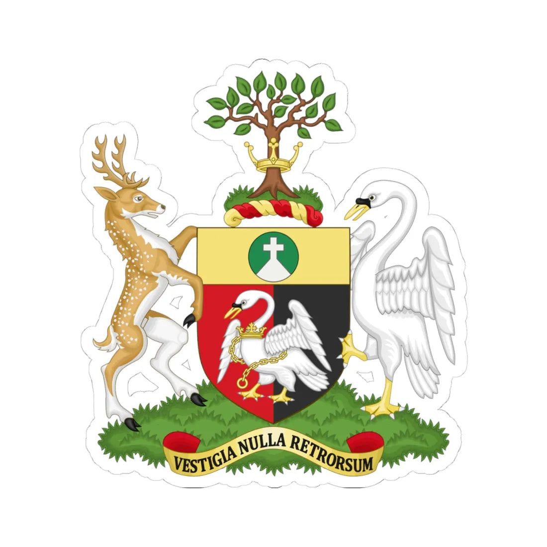 Arms of Buckinghamshire County Council (England) (Coat of Arms) STICKER Vinyl Kiss-Cut Decal 4 Inch White - The Sticker Space