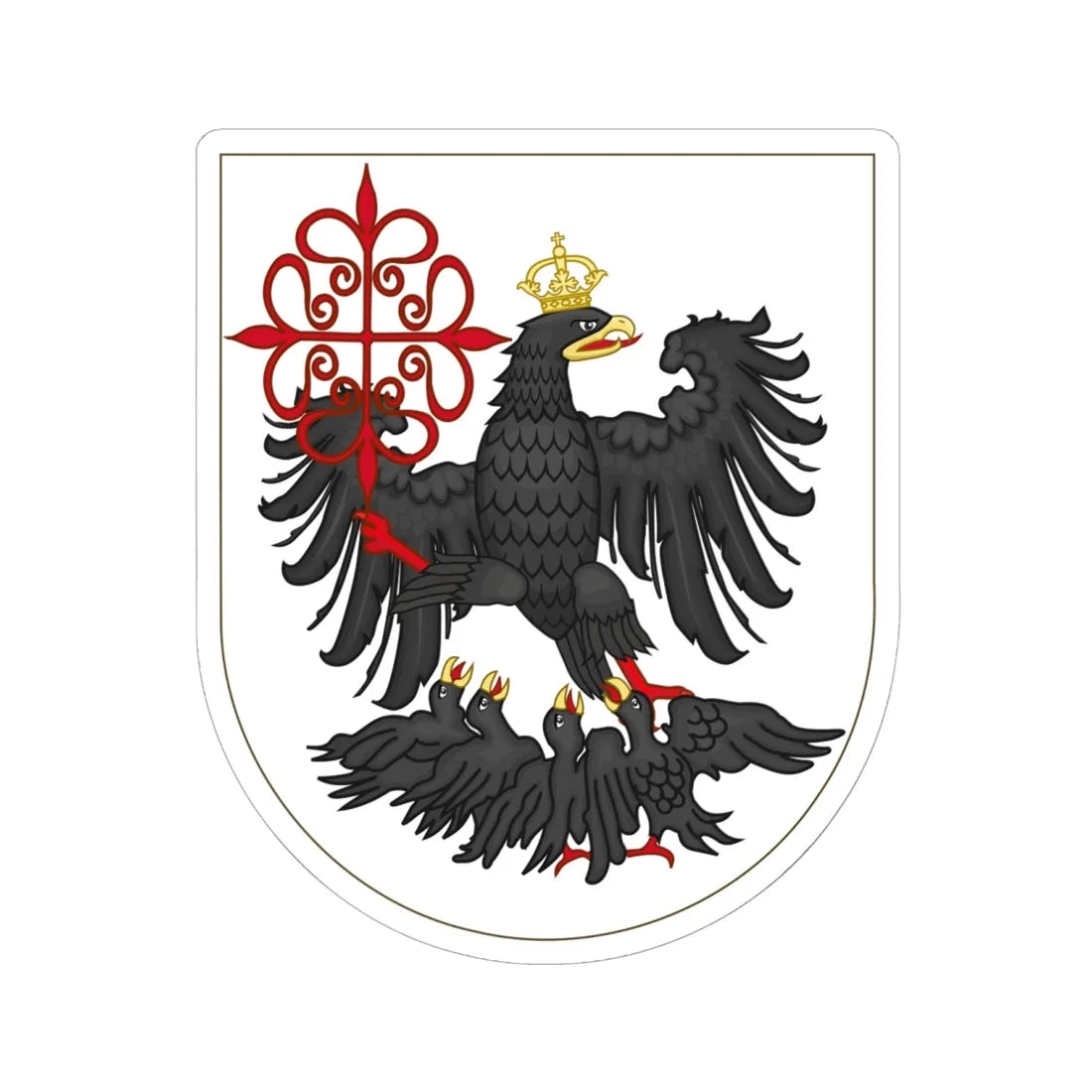 Arms of Buenos Aires Flag (Argentina) (Coat of Arms) STICKER Vinyl Kiss-Cut Decal 6 Inch White - The Sticker Space
