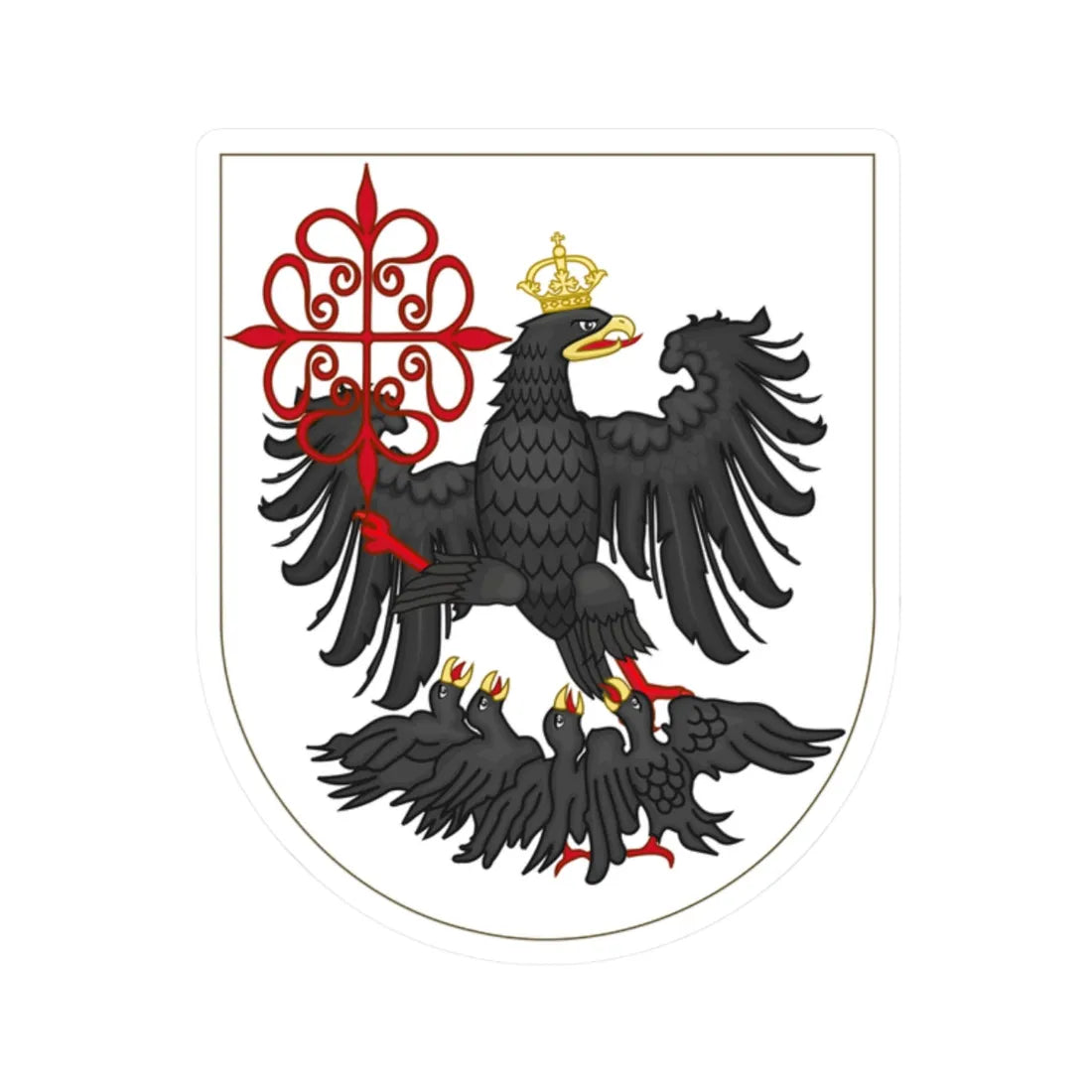 Arms of Buenos Aires Flag (Equatorial Guinea) (Coat of Arms) STICKER Vinyl Kiss-Cut Decal 2 Inch White - The Sticker Space