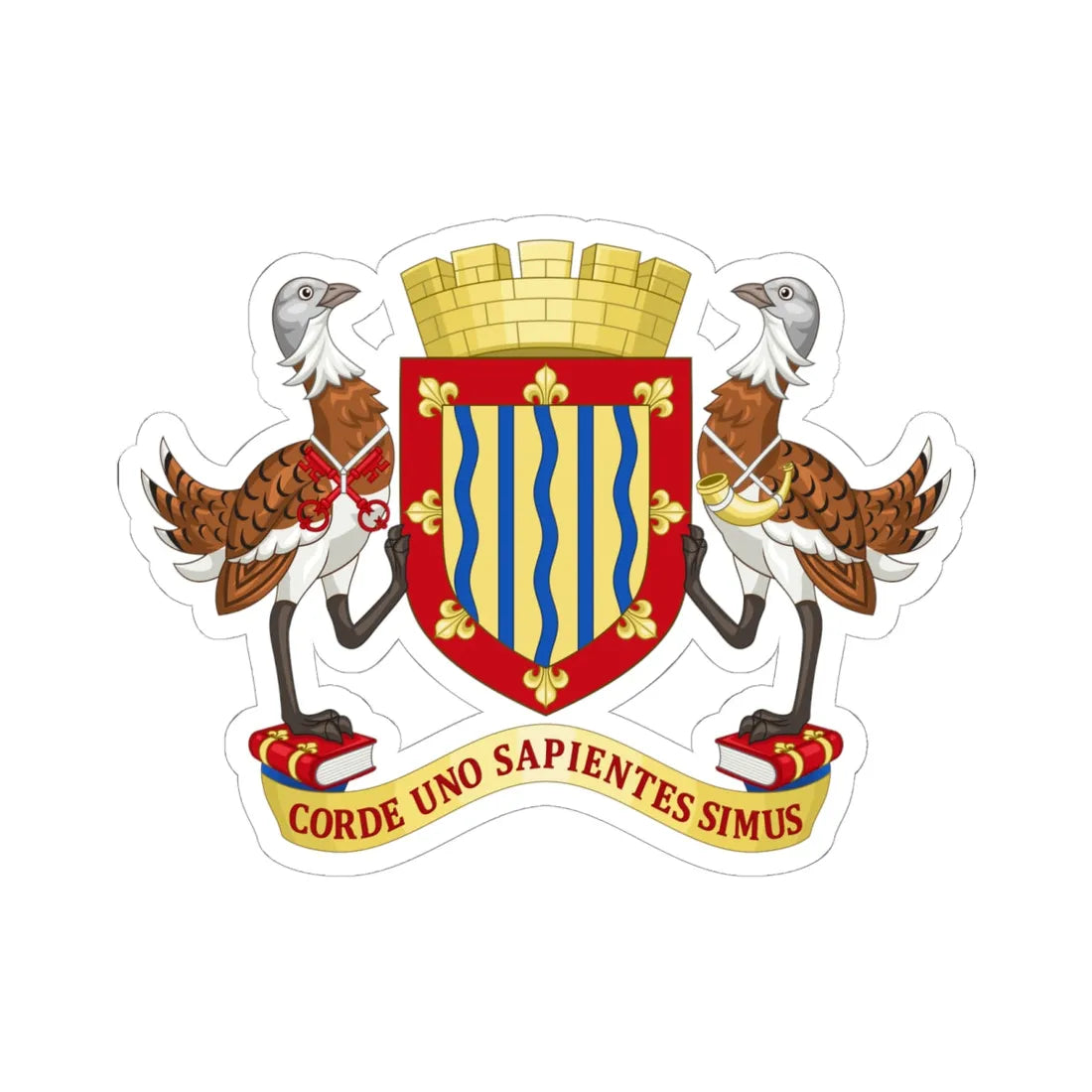 Arms of Cambridgeshire County Council (England) (Coat of Arms) STICKER Vinyl Kiss-Cut Decal 6 Inch White - The Sticker Space