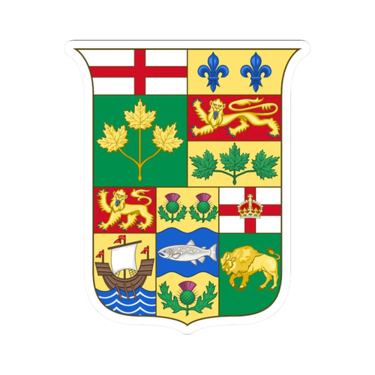 Arms of Canada 1870 (Canada) (Coat of Arms) STICKER Vinyl Kiss-Cut Decal 2 Inch White - The Sticker Space