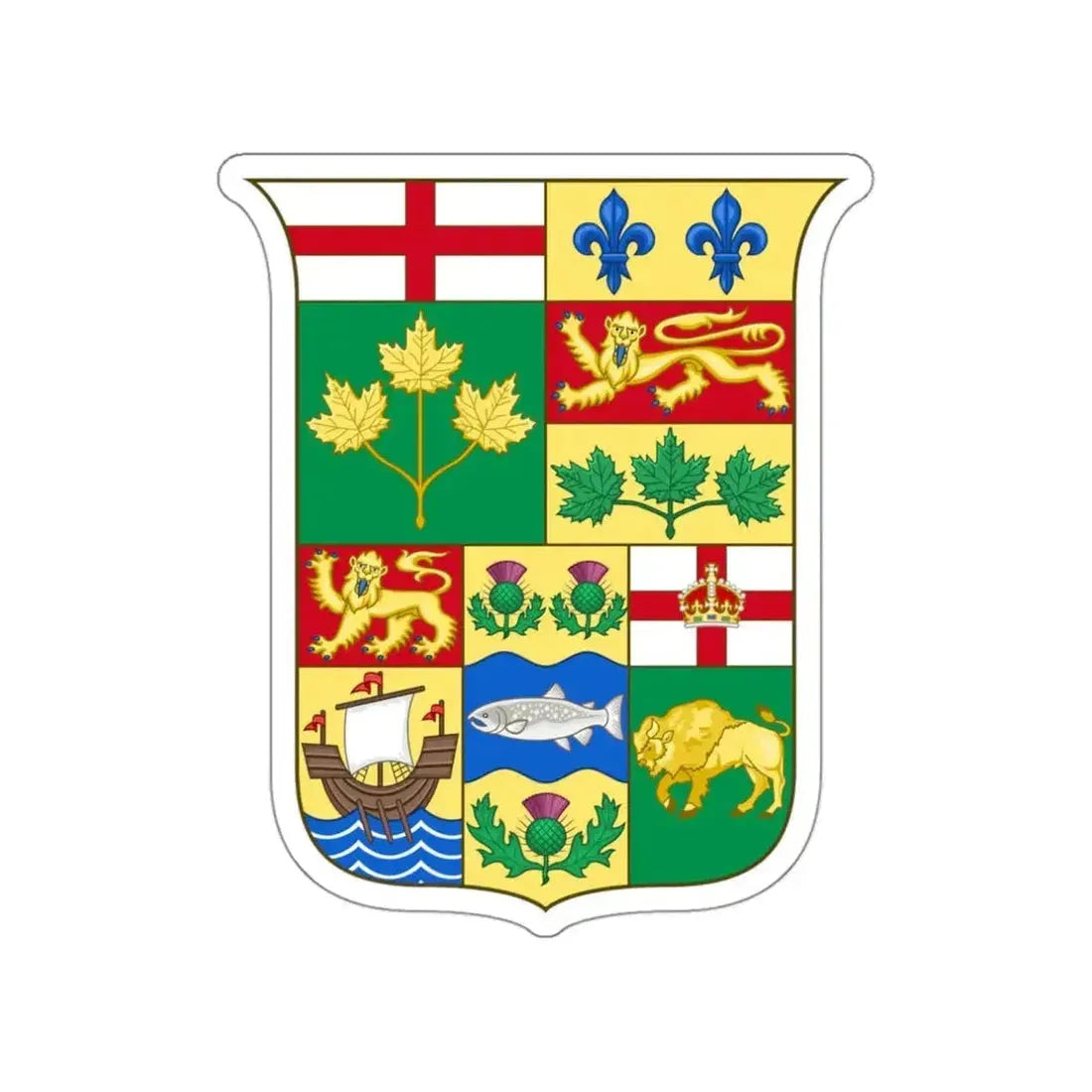 Arms of Canada 1870 STICKER Vinyl Die-Cut Decal - The Sticker Space