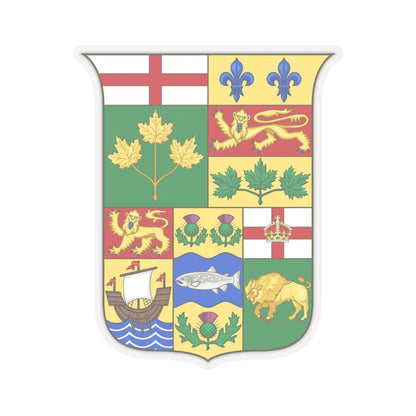 Arms of Canada 1870 - STICKER Vinyl Kiss-Cut Decal 4 Inch Transparent - The Sticker Space