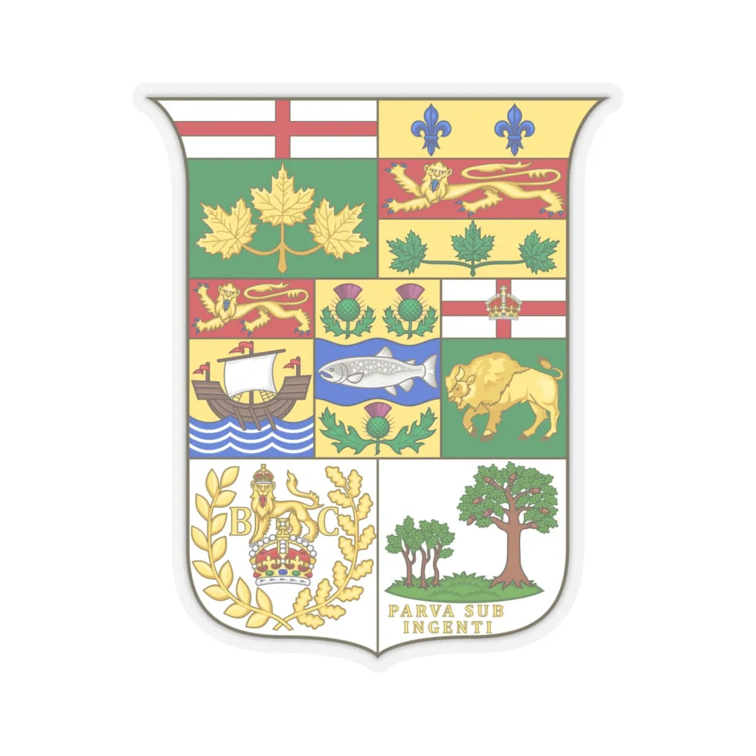 Arms of Canada 1873 - STICKER Vinyl Kiss-Cut Decal 6 Inch Transparent - The Sticker Space