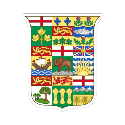 Arms of Canada 1907 (Canada) (Coat of Arms) STICKER Vinyl Kiss-Cut Decal 6 Inch White - The Sticker Space