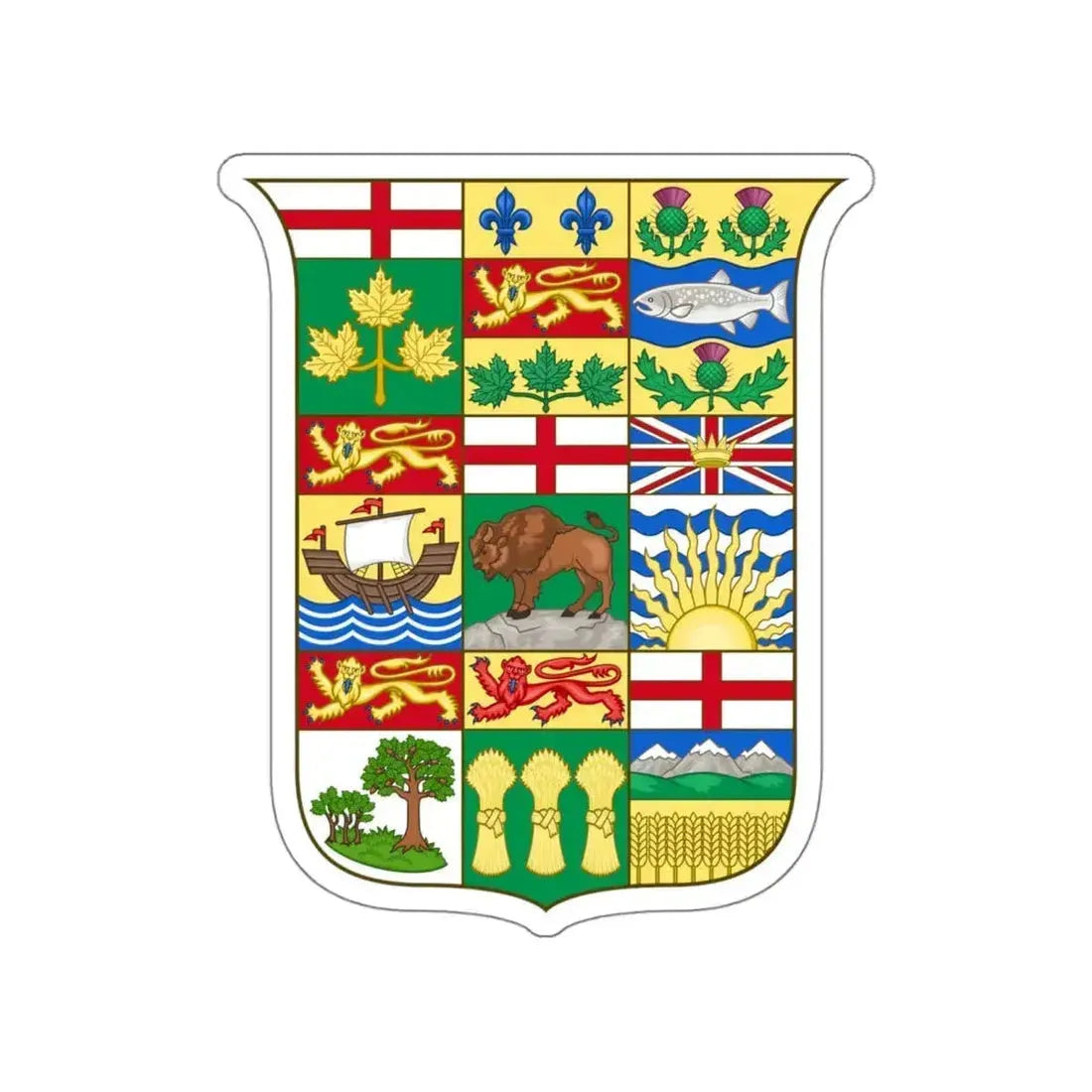 Arms of Canada 1907 STICKER Vinyl Die-Cut Decal 4 Inch - The Sticker Space