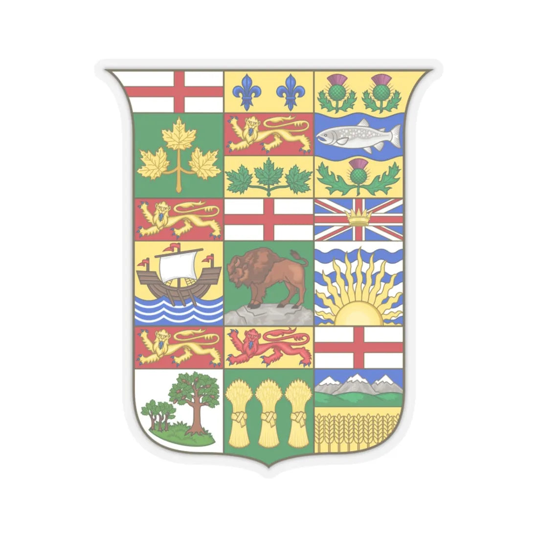 Arms of Canada 1907 - STICKER Vinyl Kiss-Cut Decal 3 Inch Transparent - The Sticker Space