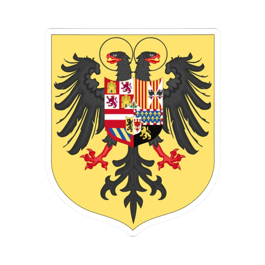 Arms of Charles I of Spain Charles V as Holy Roman Emperor-Or shield variant 1530-1556 (Spain) (Coat of Arms) STICKER Vinyl Kiss-Cut Decal 2 Inch White - The Sticker Space