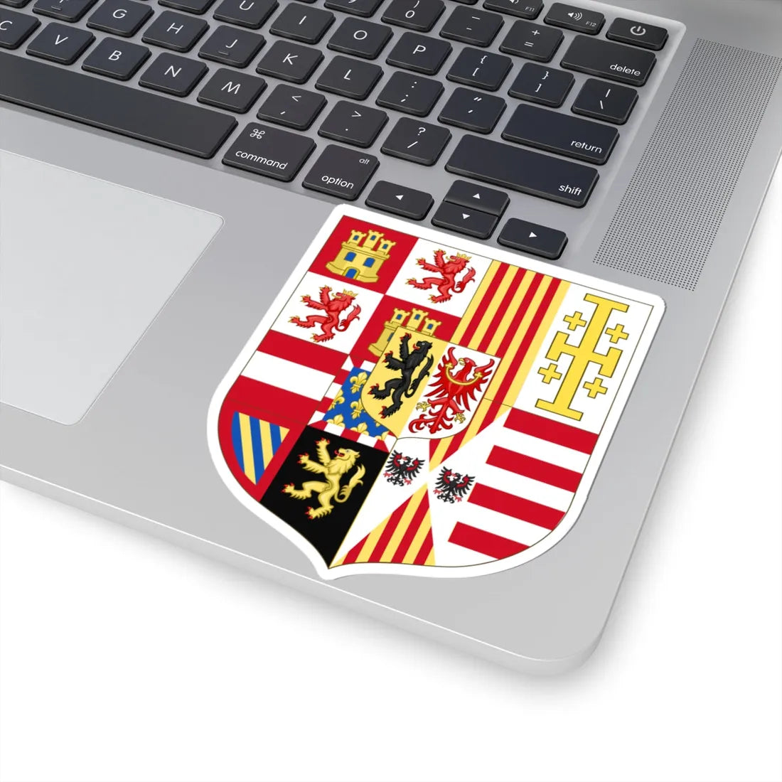 Arms of Charles II of Spain as Monarch of Naples and Sicily (Spain) (Coat of Arms) STICKER Vinyl Kiss-Cut Decal - The Sticker Space