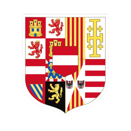 Arms of Charles VI of Austria as Monarch of Naples and Sicily (Austria) (Coat of Arms) STICKER Vinyl Kiss-Cut Decal 2 Inch White - The Sticker Space