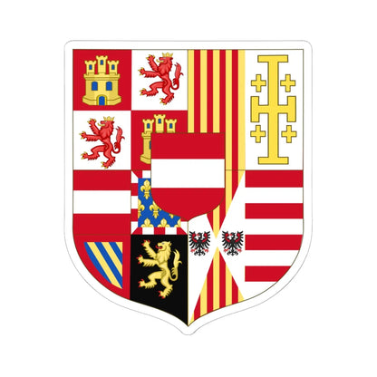 Arms of Charles VI of Austria as Monarch of Naples and Sicily (Italy) (Coat of Arms) STICKER Vinyl Kiss-Cut Decal 6 Inch White - The Sticker Space