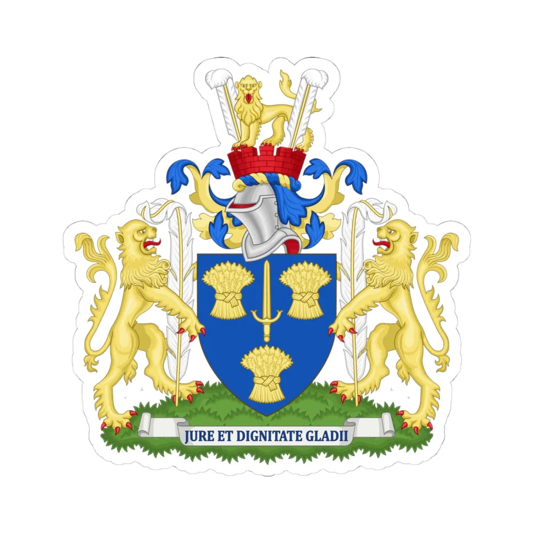 Arms of Cheshire County Council (England) (Coat of Arms) STICKER Vinyl Kiss-Cut Decal 4 Inch White - The Sticker Space