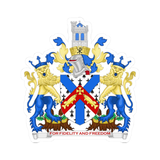 Arms of Christchurch Town Council (England) (Coat of Arms) STICKER Vinyl Kiss-Cut Decal 2 Inch White - The Sticker Space