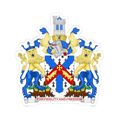 Arms of Christchurch Town Council (England) (Coat of Arms) STICKER Vinyl Kiss-Cut Decal 4 Inch White - The Sticker Space