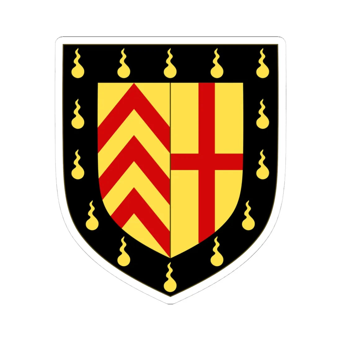 Arms of Clare College Cambridge (England) (Coat of Arms) STICKER Vinyl Kiss-Cut Decal 4 Inch White - The Sticker Space