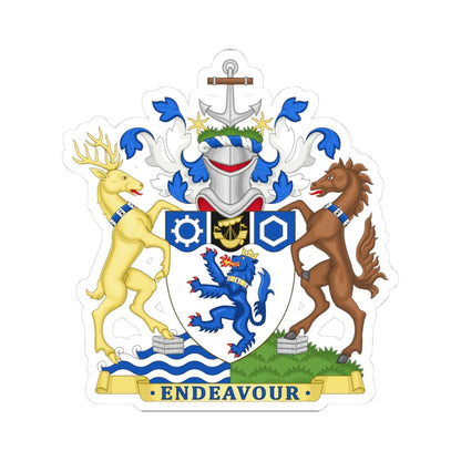 Arms of Cleveland County Council (England) (Coat of Arms) STICKER Vinyl Kiss-Cut Decal 3 Inch White - The Sticker Space