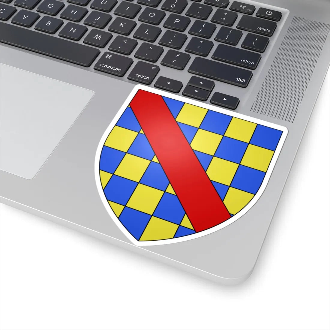 Arms of Clifford a bend gules (England) (Coat of Arms) STICKER Vinyl Kiss-Cut Decal - The Sticker Space