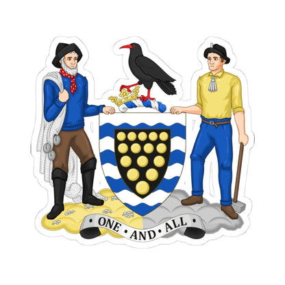 Arms of Cornwall Council (England) (Coat of Arms) STICKER Vinyl Kiss-Cut Decal 4 Inch White - The Sticker Space
