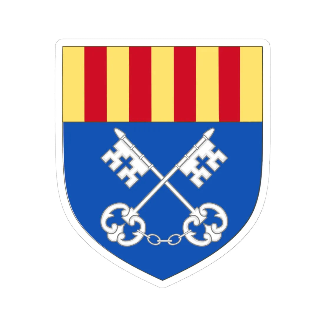 Arms of Céret (Spain) (Coat of Arms) STICKER Vinyl Kiss-Cut Decal 4 Inch White - The Sticker Space