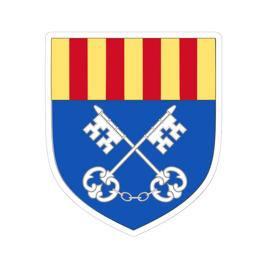 Arms of Céret (Spain) (Coat of Arms) STICKER Vinyl Kiss-Cut Decal 6 Inch White - The Sticker Space