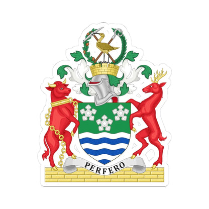 Arms of Cumberland County Council (England) (Coat of Arms) STICKER Vinyl Kiss-Cut Decal 3 Inch White - The Sticker Space