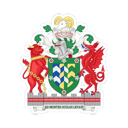 Arms of Cumbria County Council (England) (Coat of Arms) STICKER Vinyl Kiss-Cut Decal 4 Inch White - The Sticker Space