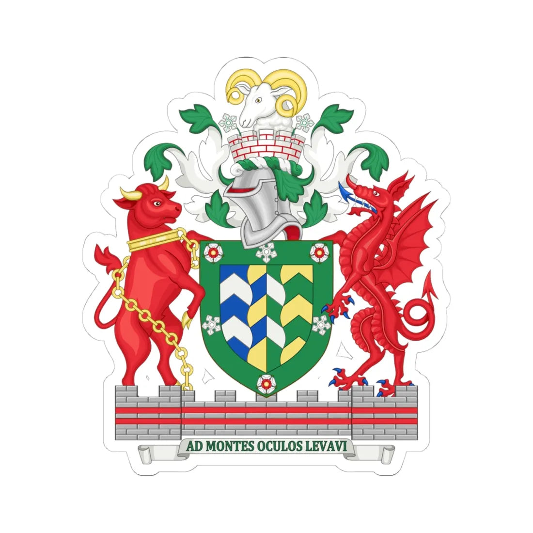 Arms of Cumbria County Council (England) (Coat of Arms) STICKER Vinyl Kiss-Cut Decal - The Sticker Space