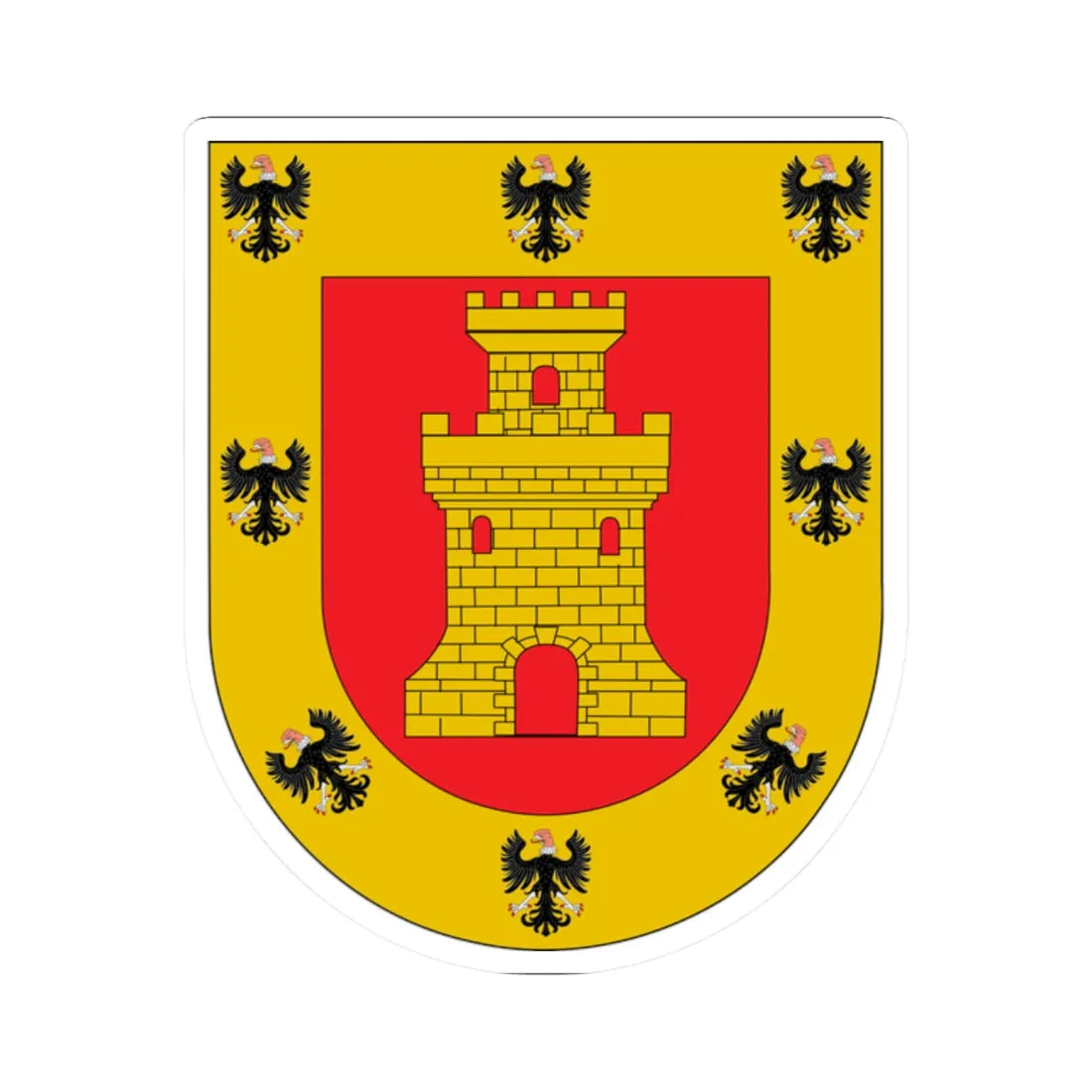Arms of Cusco (Peru) (Coat of Arms) STICKER Vinyl Kiss-Cut Decal 2 Inch White - The Sticker Space