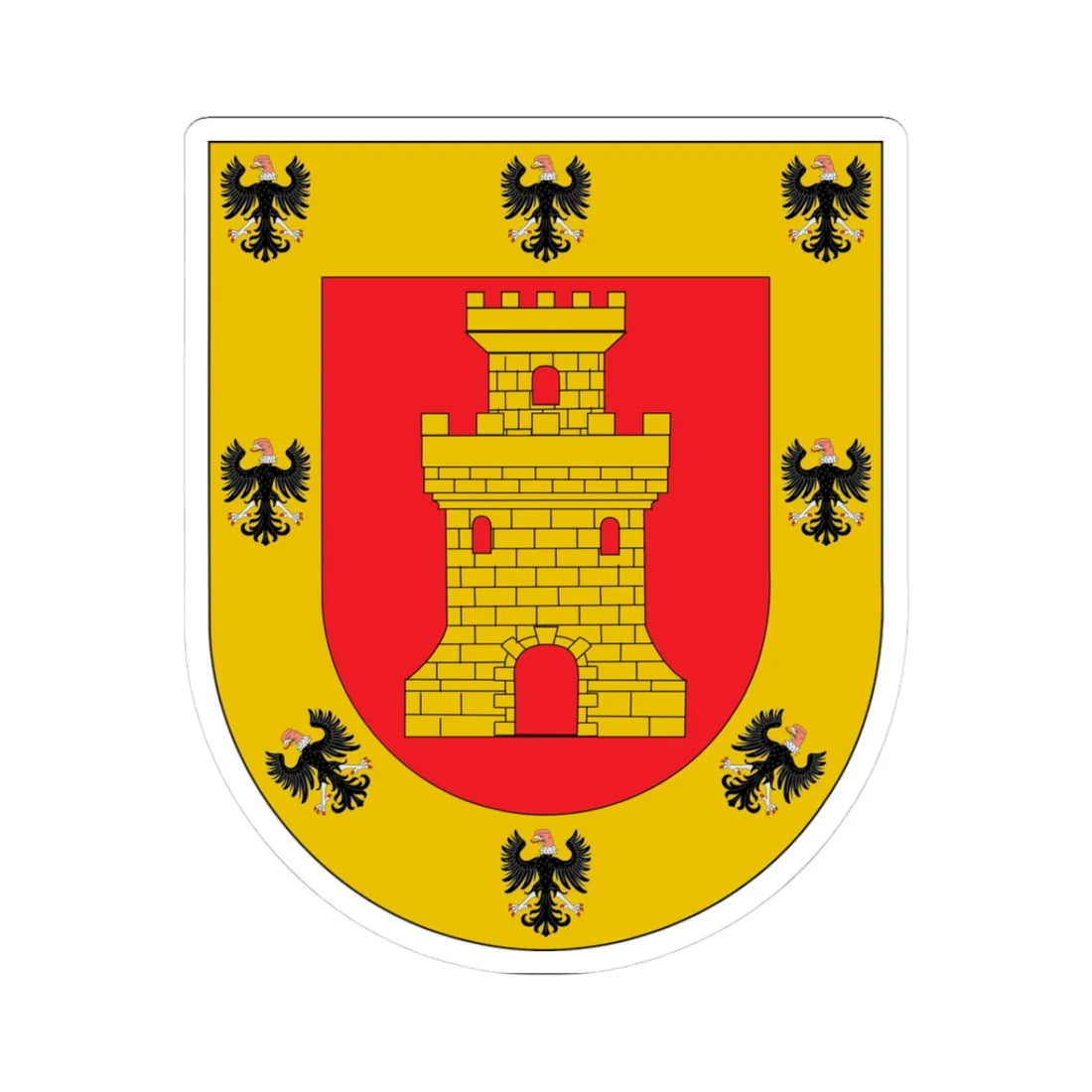 Arms of Cusco (Peru) (Coat of Arms) STICKER Vinyl Kiss-Cut Decal 3 Inch White - The Sticker Space