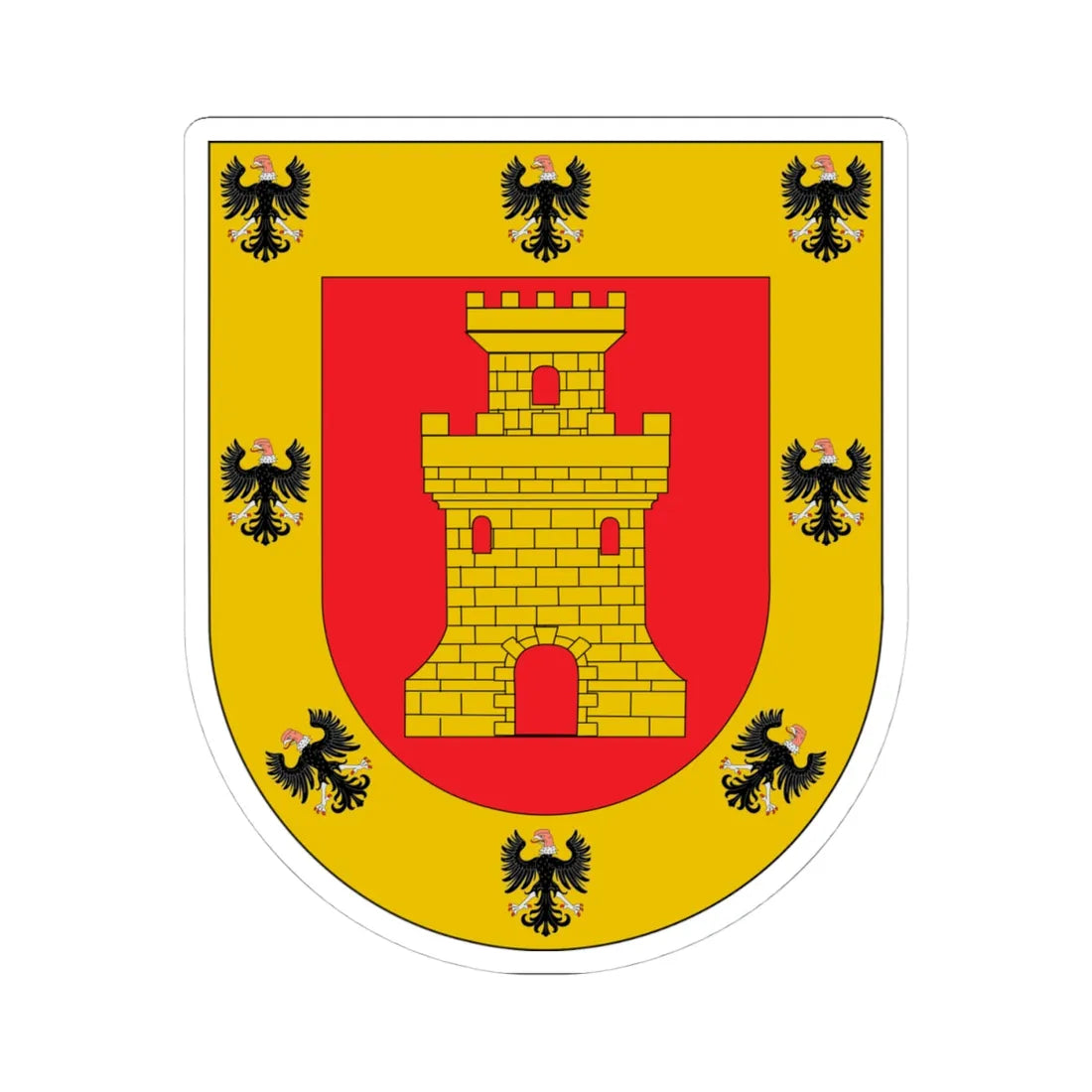 Arms of Cusco (Peru) (Coat of Arms) STICKER Vinyl Kiss-Cut Decal 4 Inch White - The Sticker Space