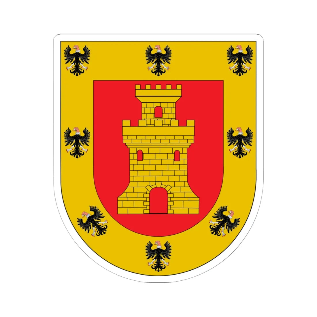 Arms of Cusco (Peru) (Coat of Arms) STICKER Vinyl Kiss-Cut Decal 6 Inch White - The Sticker Space