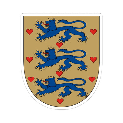Arms of Denmark (Denmark) (Coat of Arms) STICKER Vinyl Kiss-Cut Decal 6 Inch White - The Sticker Space