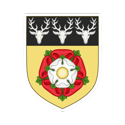 Arms of Derbyshire County Council 1937 (England) (Coat of Arms) STICKER Vinyl Kiss-Cut Decal 2 Inch White - The Sticker Space