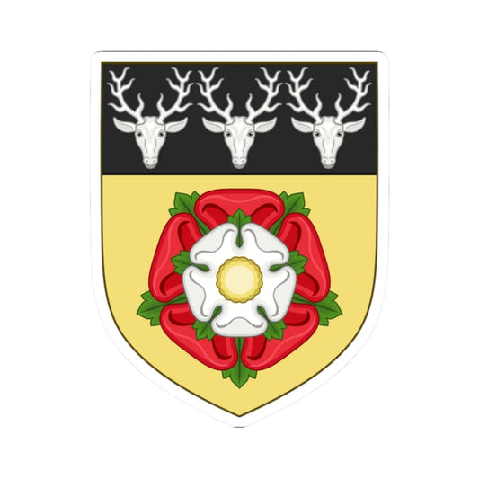 Arms of Derbyshire County Council 1937 (England) (Coat of Arms) STICKER Vinyl Kiss-Cut Decal 2 Inch White - The Sticker Space