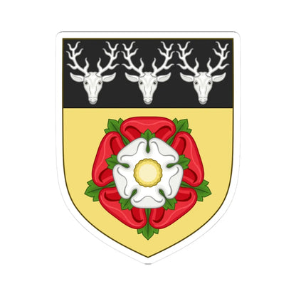 Arms of Derbyshire County Council 1937 (England) (Coat of Arms) STICKER Vinyl Kiss-Cut Decal 3 Inch White - The Sticker Space