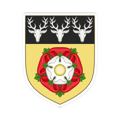 Arms of Derbyshire County Council 1937 (England) (Coat of Arms) STICKER Vinyl Kiss-Cut Decal 4 Inch White - The Sticker Space