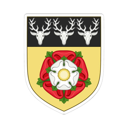 Arms of Derbyshire County Council 1937 (England) (Coat of Arms) STICKER Vinyl Kiss-Cut Decal 6 Inch White - The Sticker Space