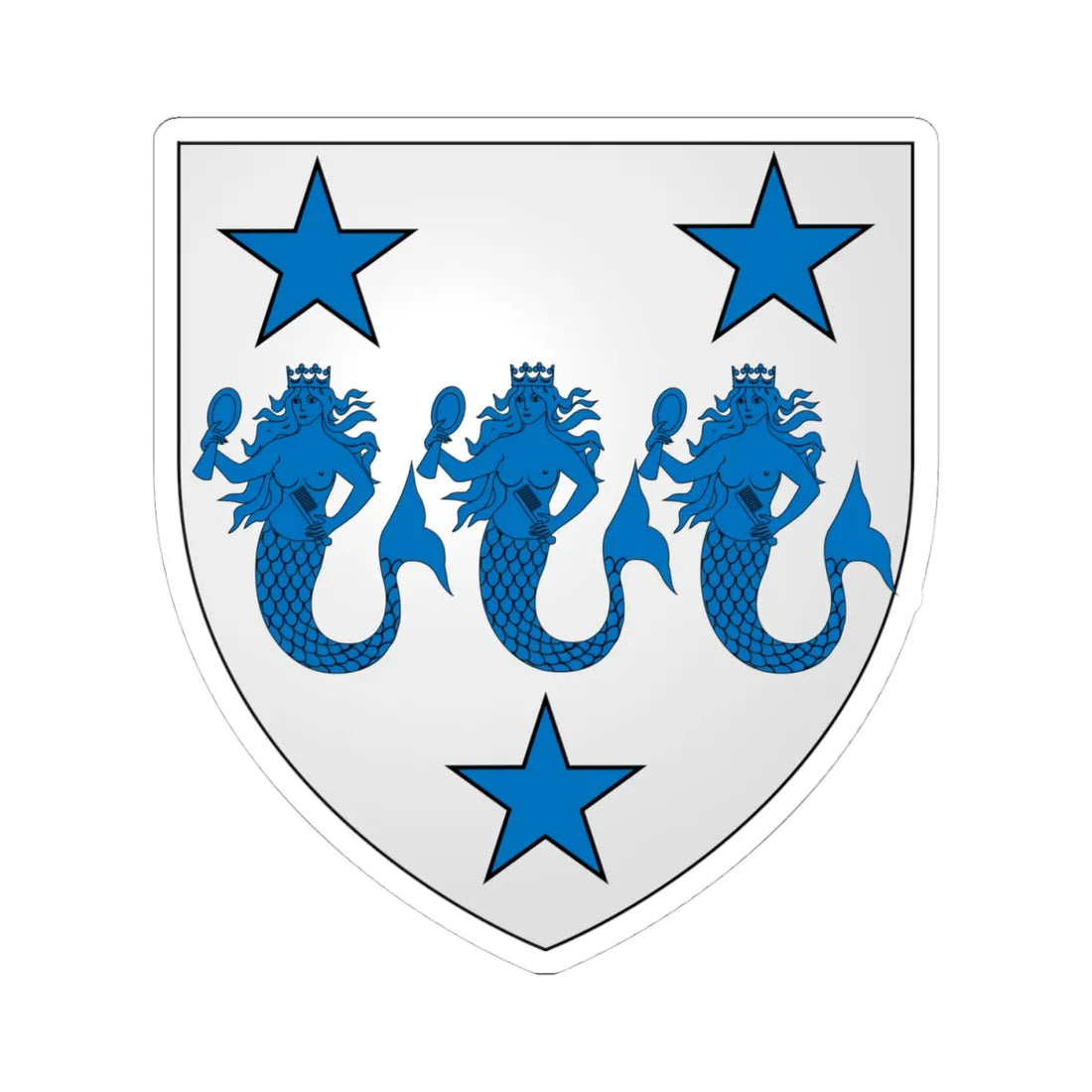 Arms of Dermot MacAuliffe (Ireland) (Coat of Arms) STICKER Vinyl Kiss-Cut Decal 4 Inch White - The Sticker Space