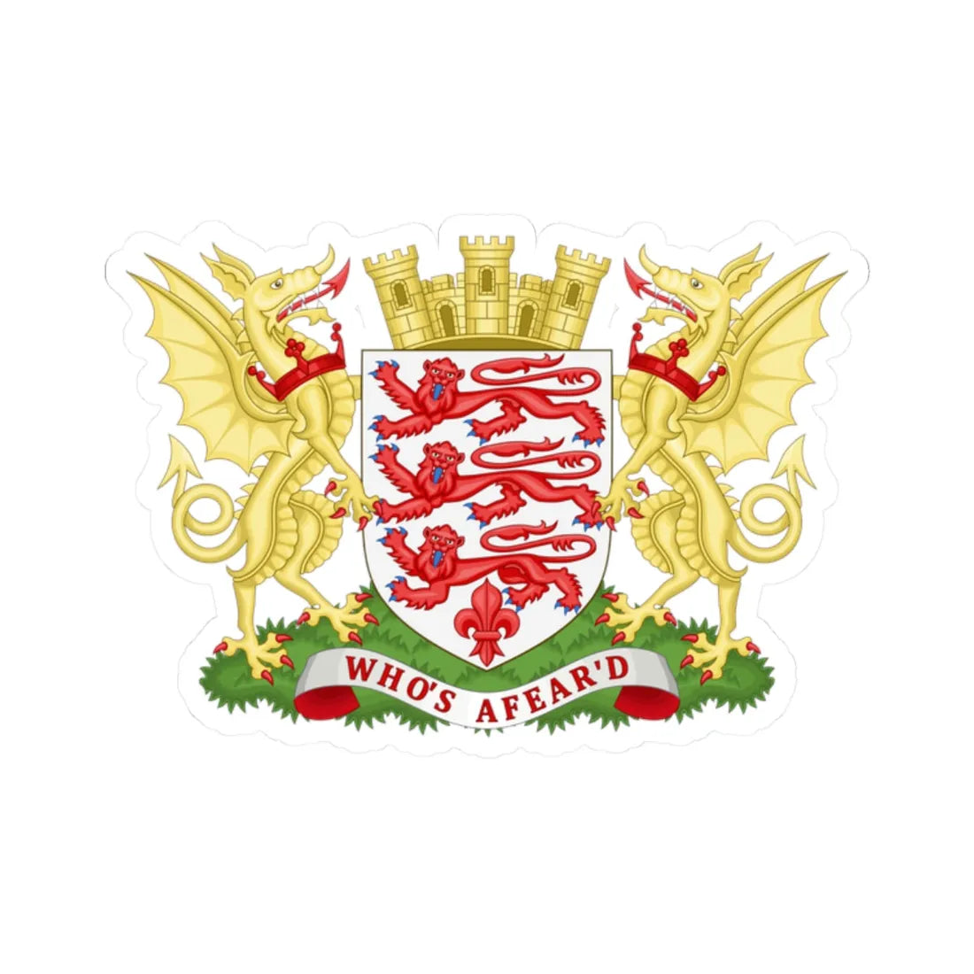 Arms of Dorset County Council (England) (Coat of Arms) STICKER Vinyl Kiss-Cut Decal 2 Inch White - The Sticker Space