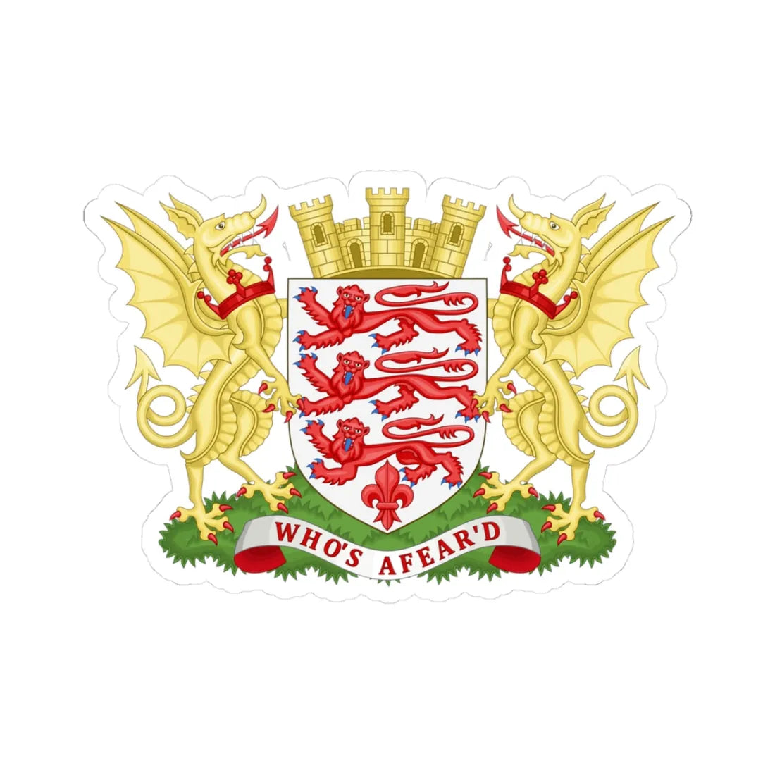 Arms of Dorset County Council (England) (Coat of Arms) STICKER Vinyl Kiss-Cut Decal 3 Inch White - The Sticker Space