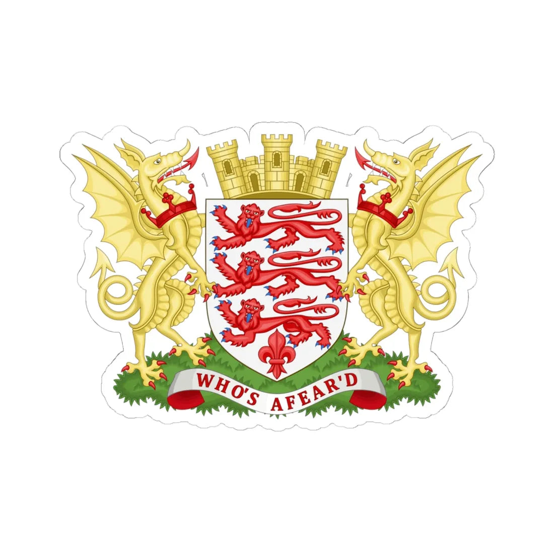 Arms of Dorset County Council (England) (Coat of Arms) STICKER Vinyl Kiss-Cut Decal 6 Inch White - The Sticker Space