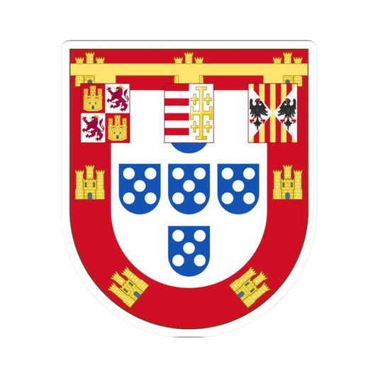 Arms of Duarte of Portugal Duke of Guimarães (Portugal) (Coat of Arms) STICKER Vinyl Kiss-Cut Decal 2 Inch White - The Sticker Space