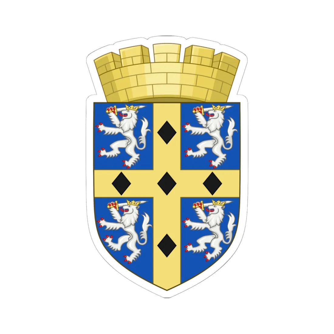 Arms of Durham County Council 1961-1974 (England) (Coat of Arms) STICKER Vinyl Kiss-Cut Decal 6 Inch White - The Sticker Space