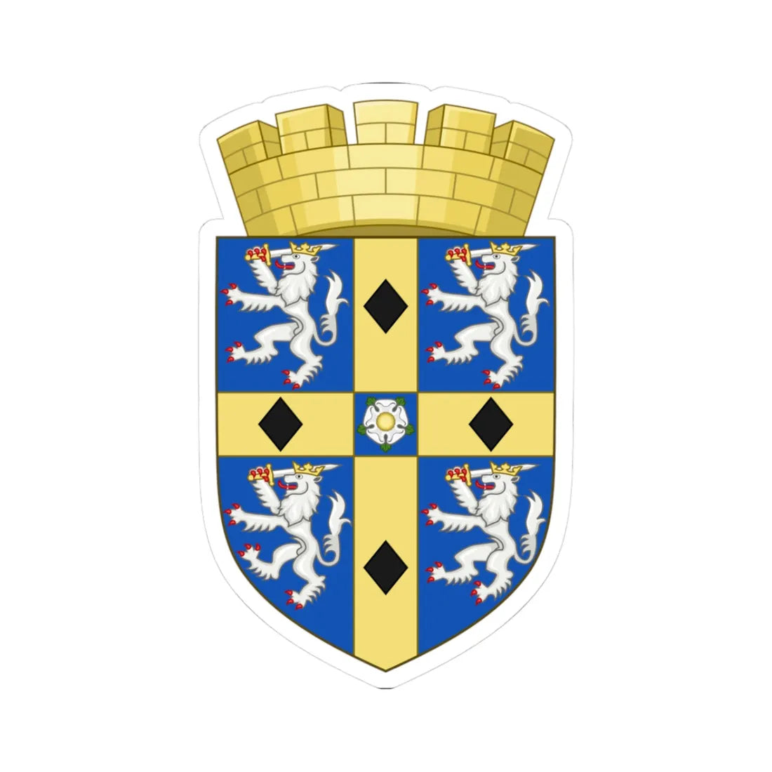Arms of Durham County Council (England) (Coat of Arms) STICKER Vinyl Kiss-Cut Decal 3 Inch White - The Sticker Space