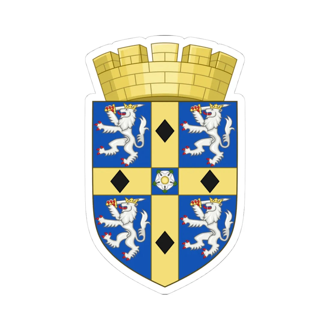 Arms of Durham County Council (England) (Coat of Arms) STICKER Vinyl Kiss-Cut Decal 4 Inch White - The Sticker Space