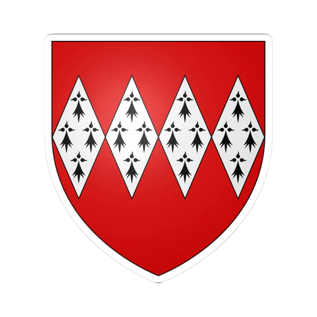 Arms of Dynham (England) (Coat of Arms) STICKER Vinyl Kiss-Cut Decal 3 Inch White - The Sticker Space