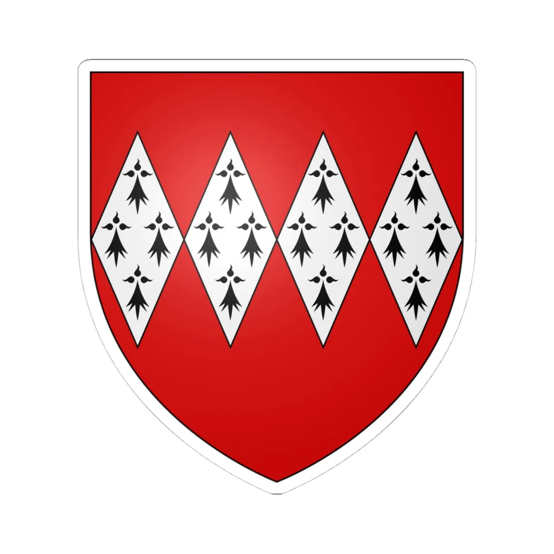 Arms of Dynham (England) (Coat of Arms) STICKER Vinyl Kiss-Cut Decal 4 Inch White - The Sticker Space