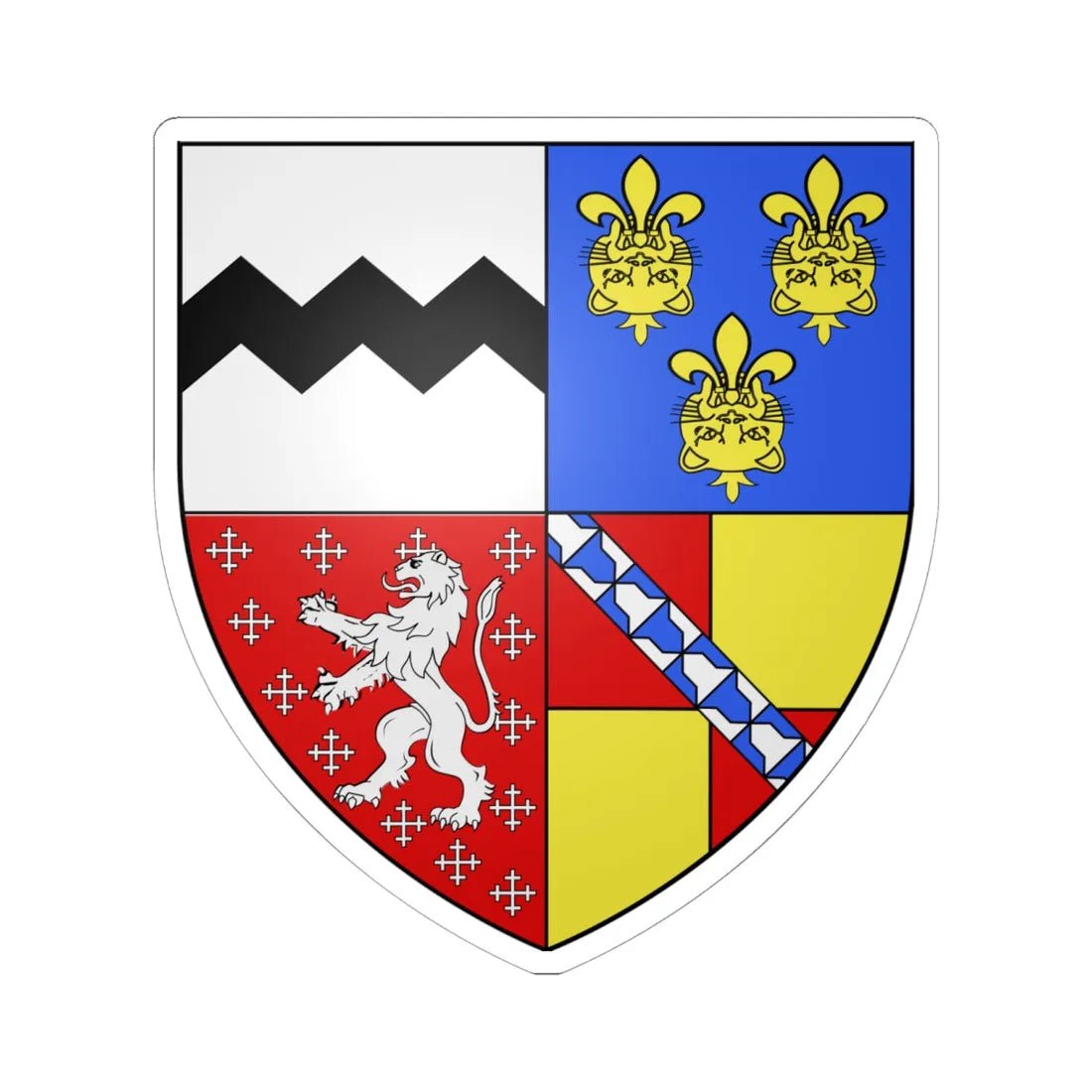 Arms of Earl de la Warr (England) (Coat of Arms) STICKER Vinyl Kiss-Cut Decal 6 Inch White - The Sticker Space